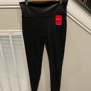 Faux leather leather leggings by spanx